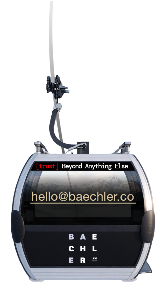 BAECHLER.co cable car with contact details